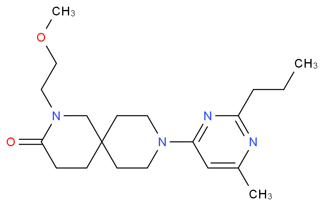 2-(2-methoxyethyl)-9-(6-methyl-2-propylpyrimidin-4-yl)-2,9-diazaspiro[5.5]undecan-3-one_分子结构_CAS_)