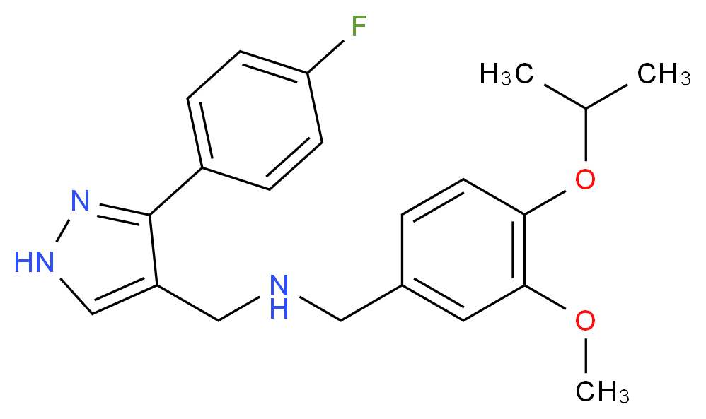 1-[3-(4-fluorophenyl)-1H-pyrazol-4-yl]-N-(4-isopropoxy-3-methoxybenzyl)methanamine_分子结构_CAS_)