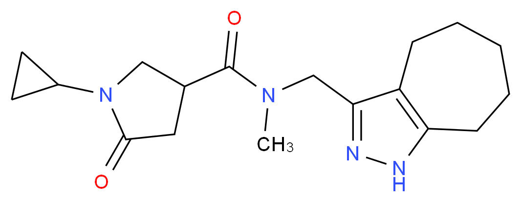 1-cyclopropyl-N-(1,4,5,6,7,8-hexahydrocyclohepta[c]pyrazol-3-ylmethyl)-N-methyl-5-oxo-3-pyrrolidinecarboxamide_分子结构_CAS_)