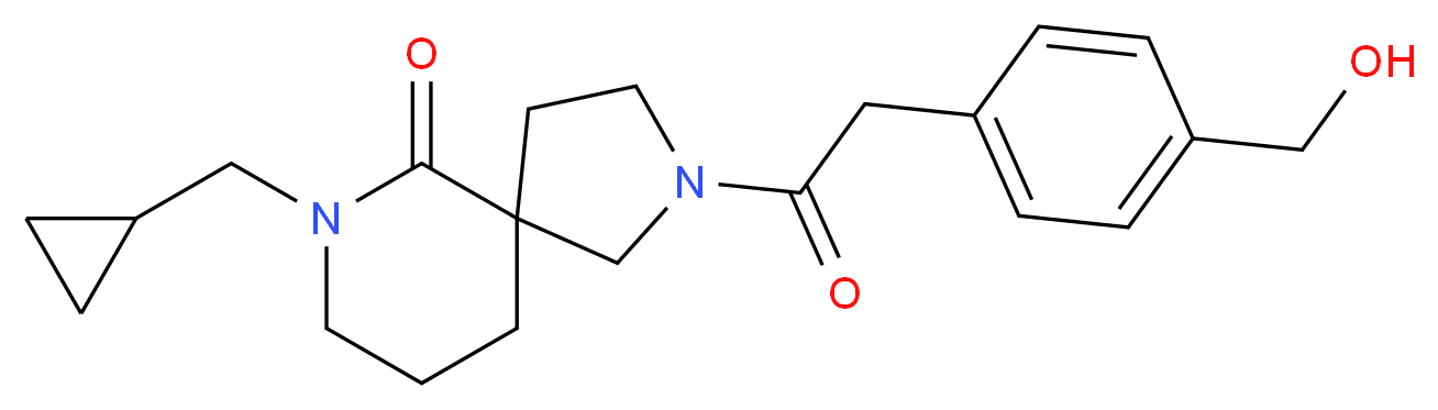 7-(cyclopropylmethyl)-2-{[4-(hydroxymethyl)phenyl]acetyl}-2,7-diazaspiro[4.5]decan-6-one_分子结构_CAS_)