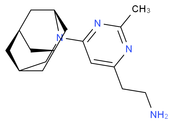 (2-{6-[(1R*,3s,6r,8S*)-4-azatricyclo[4.3.1.1~3,8~]undec-4-yl]-2-methylpyrimidin-4-yl}ethyl)amine_分子结构_CAS_)