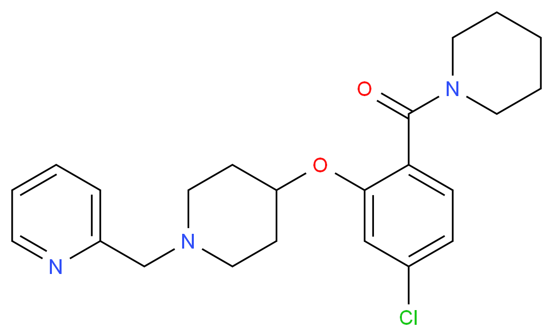 2-({4-[5-chloro-2-(1-piperidinylcarbonyl)phenoxy]-1-piperidinyl}methyl)pyridine_分子结构_CAS_)