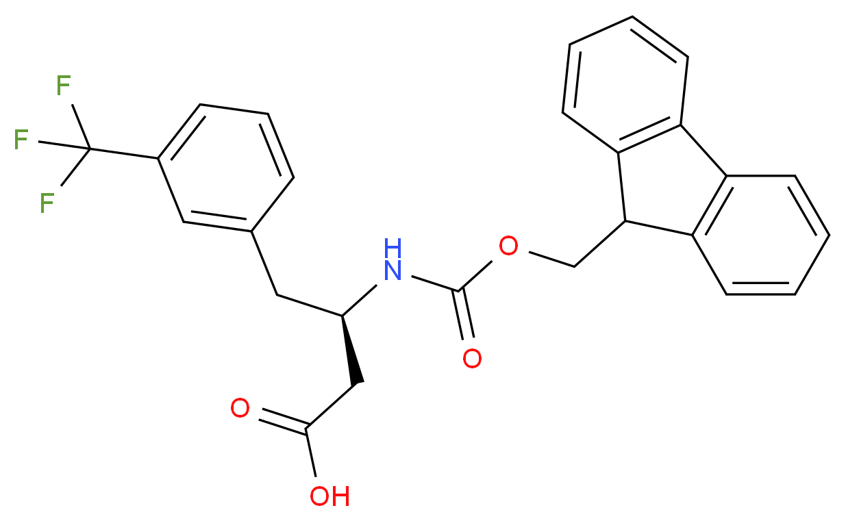 (3R)-3-{[(9H-fluoren-9-ylmethoxy)carbonyl]amino}-4-[3-(trifluoromethyl)phenyl]butanoic acid_分子结构_CAS_269726-75-2