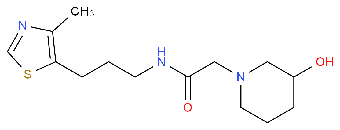 2-(3-hydroxypiperidin-1-yl)-N-[3-(4-methyl-1,3-thiazol-5-yl)propyl]acetamide_分子结构_CAS_)