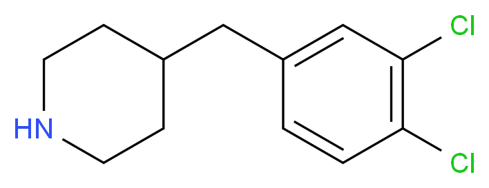 4-[(3,4-dichlorophenyl)methyl]piperidine_分子结构_CAS_220772-32-7