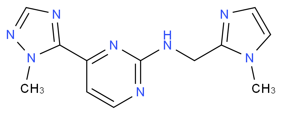 N-[(1-methyl-1H-imidazol-2-yl)methyl]-4-(1-methyl-1H-1,2,4-triazol-5-yl)pyrimidin-2-amine_分子结构_CAS_)