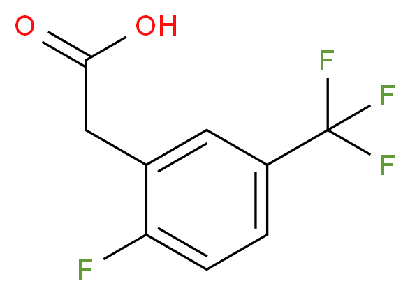 2-氟-5-(三氟甲基)苯醋酸_分子结构_CAS_195447-79-1)