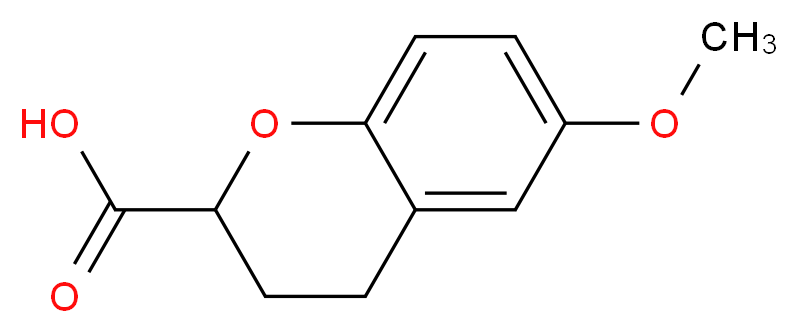 6-methoxy-3,4-dihydro-2H-1-benzopyran-2-carboxylic acid_分子结构_CAS_99199-69-6