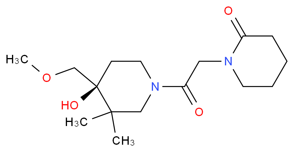 1-{2-[(4S)-4-hydroxy-4-(methoxymethyl)-3,3-dimethyl-1-piperidinyl]-2-oxoethyl}-2-piperidinone_分子结构_CAS_)