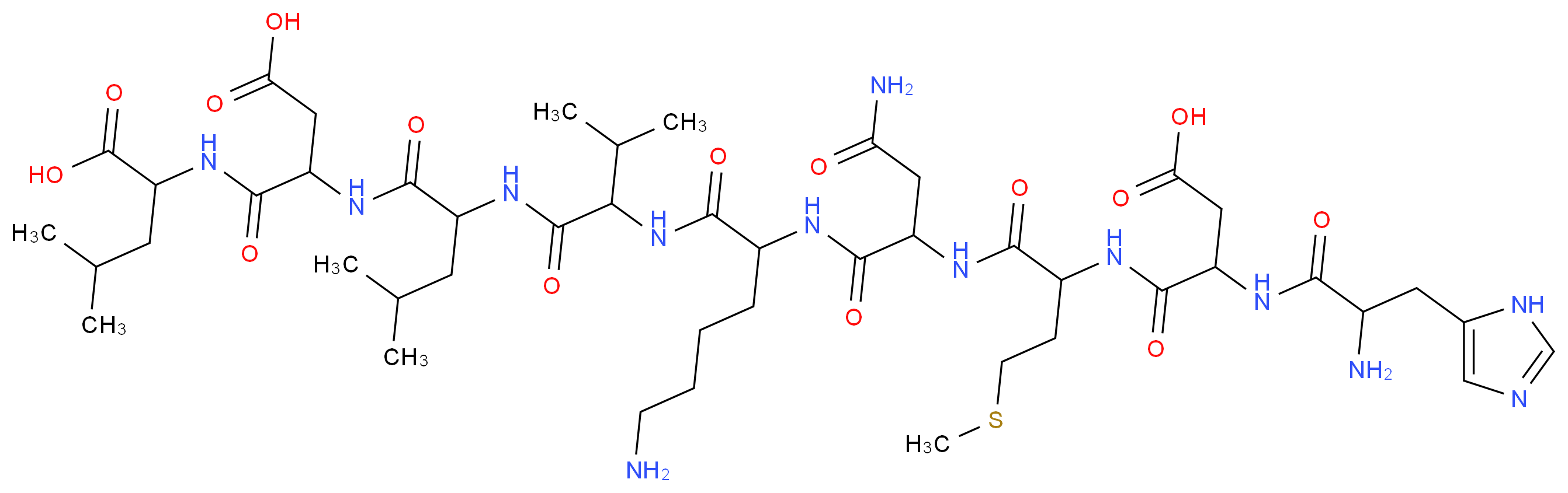 2-{2-[2-(2-{6-amino-2-[2-(2-{2-[2-amino-3-(1H-imidazol-5-yl)propanamido]-3-carboxypropanamido}-4-(methylsulfanyl)butanamido)-3-carbamoylpropanamido]hexanamido}-3-methylbutanamido)-4-methylpentanamido]-3-carboxypropanamido}-4-methylpentanoic acid_分子结构_CAS_118850-72-9