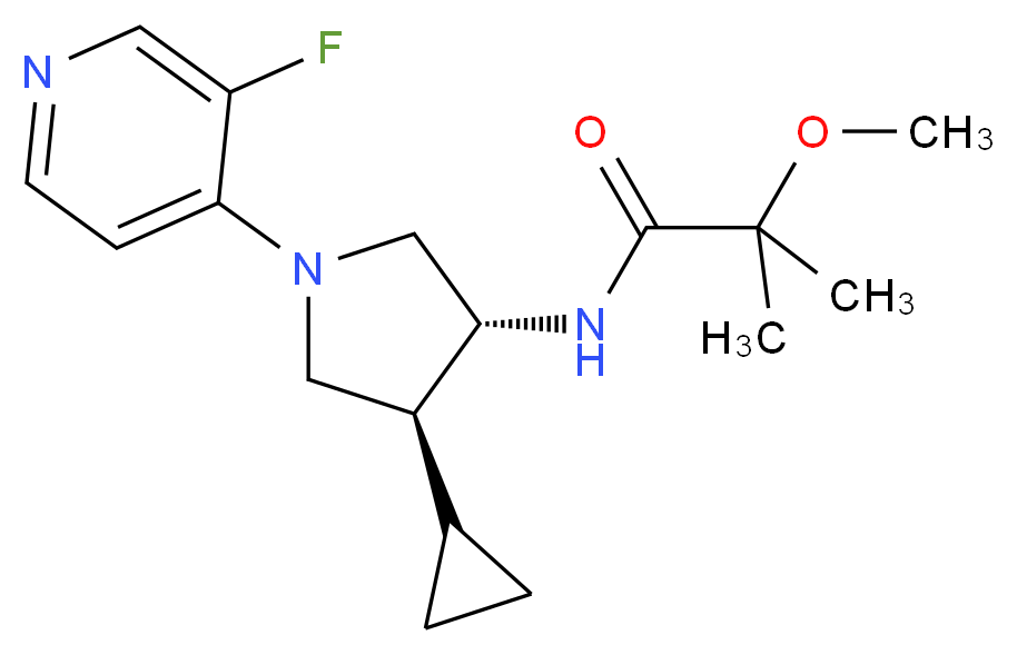 N-[(3R*,4S*)-4-cyclopropyl-1-(3-fluoro-4-pyridinyl)-3-pyrrolidinyl]-2-methoxy-2-methylpropanamide_分子结构_CAS_)