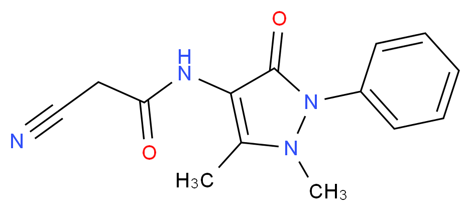 2-cyano-N-(1,5-dimethyl-3-oxo-2-phenyl-2,3-dihydro-1H-pyrazol-4-yl)acetamide_分子结构_CAS_70373-49-8