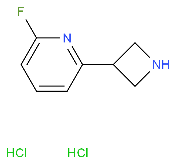 2-(Azetidin-3-yl)-6-fluoropyridine dihydrochloride_分子结构_CAS_1260828-79-2)