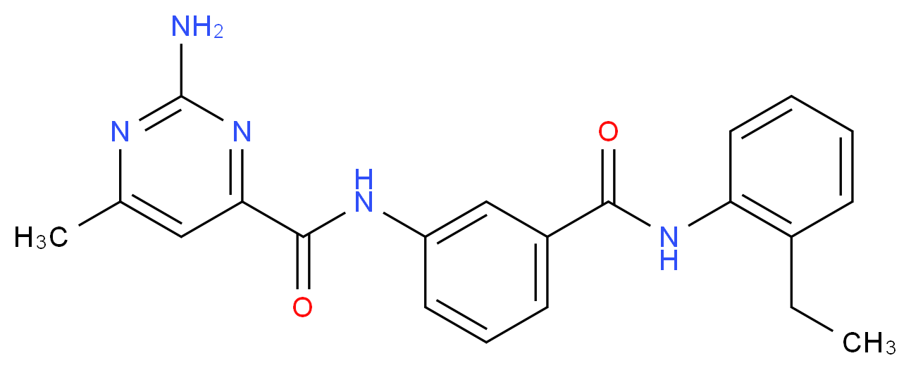 2-amino-N-(3-{[(2-ethylphenyl)amino]carbonyl}phenyl)-6-methylpyrimidine-4-carboxamide_分子结构_CAS_)