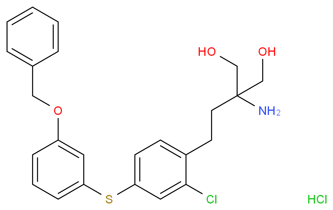 2-amino-2-[2-(4-{[3-(benzyloxy)phenyl]sulfanyl}-2-chlorophenyl)ethyl]propane-1,3-diol hydrochloride_分子结构_CAS_509088-69-1