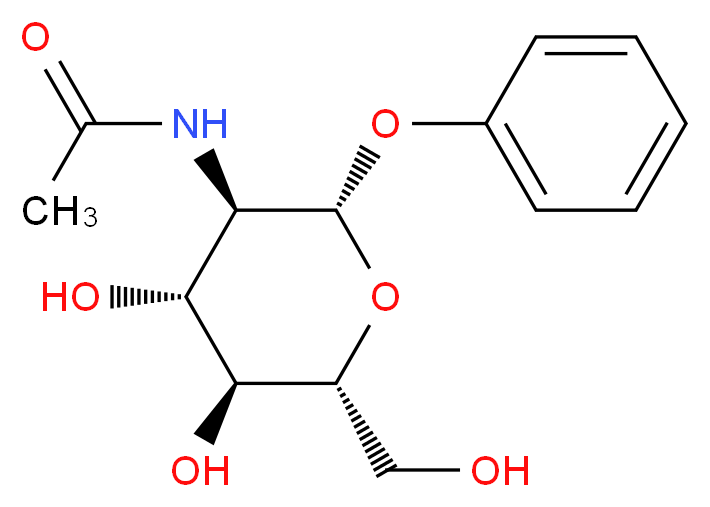 N-[(2S,3R,4R,5S,6R)-4,5-dihydroxy-6-(hydroxymethyl)-2-phenoxyoxan-3-yl]acetamide_分子结构_CAS_5574-80-1