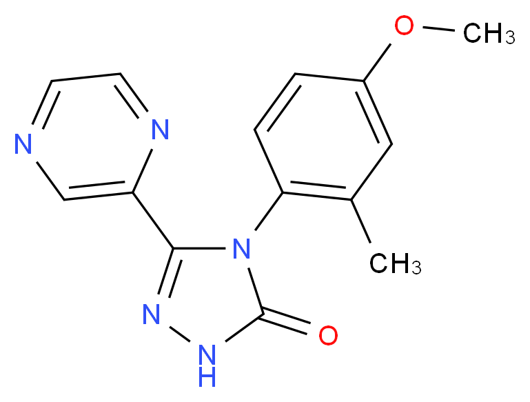4-(4-methoxy-2-methylphenyl)-5-pyrazin-2-yl-2,4-dihydro-3H-1,2,4-triazol-3-one_分子结构_CAS_)