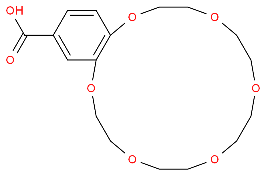 2,3,5,6,8,9,11,12,14,15-decahydro-1,4,7,10,13,16-benzohexaoxacyclooctadecine-18-carboxylic acid_分子结构_CAS_60835-75-8