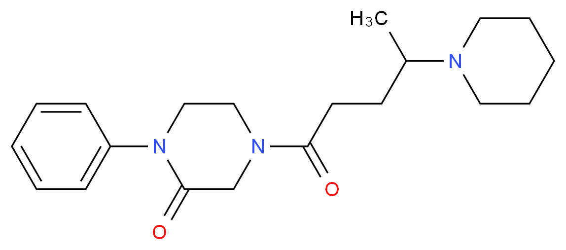 1-phenyl-4-[4-(1-piperidinyl)pentanoyl]-2-piperazinone_分子结构_CAS_)