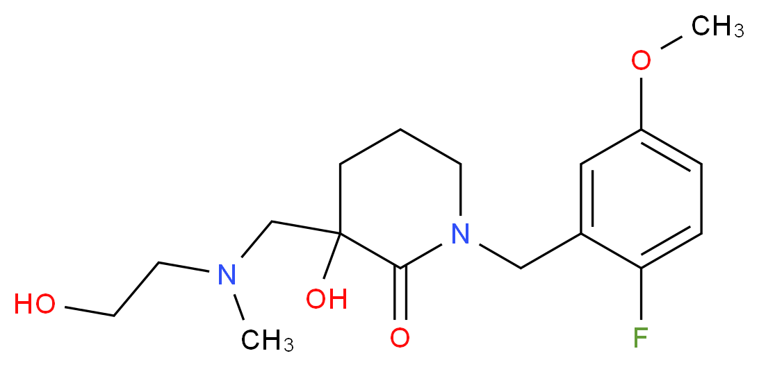 1-(2-fluoro-5-methoxybenzyl)-3-hydroxy-3-{[(2-hydroxyethyl)(methyl)amino]methyl}piperidin-2-one_分子结构_CAS_)
