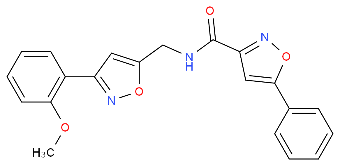 N-{[3-(2-methoxyphenyl)-5-isoxazolyl]methyl}-5-phenyl-3-isoxazolecarboxamide_分子结构_CAS_)