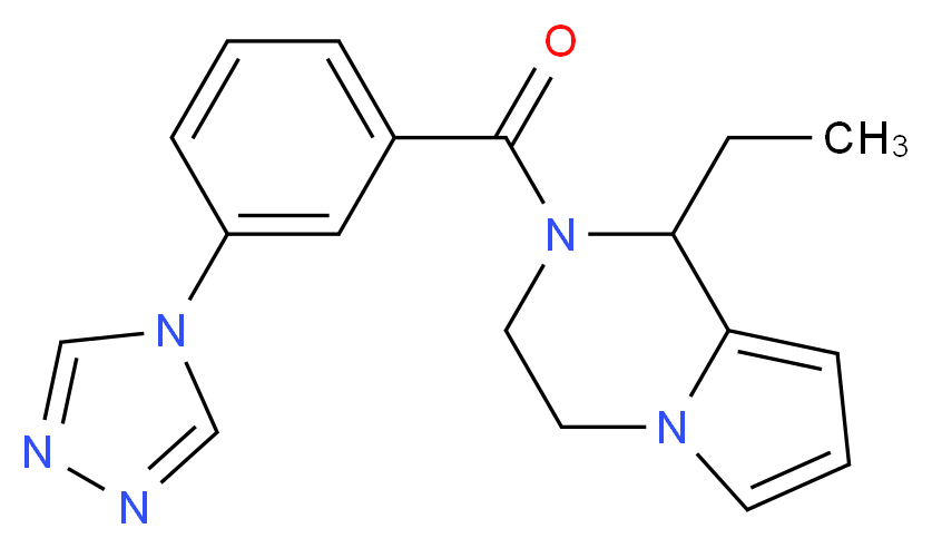 1-ethyl-2-[3-(4H-1,2,4-triazol-4-yl)benzoyl]-1,2,3,4-tetrahydropyrrolo[1,2-a]pyrazine_分子结构_CAS_)