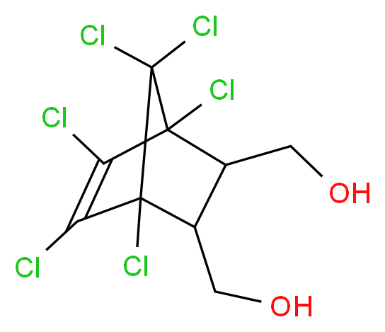 [1,4,5,6,7,7-hexachloro-3-(hydroxymethyl)bicyclo[2.2.1]hept-5-en-2-yl]methanol_分子结构_CAS_2157-19-9