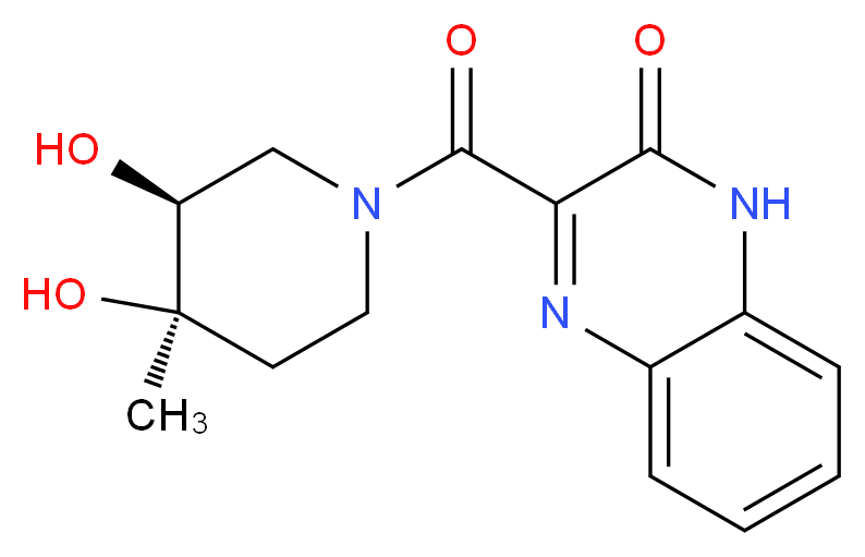 3-{[(3S*,4R*)-3,4-dihydroxy-4-methylpiperidin-1-yl]carbonyl}quinoxalin-2(1H)-one_分子结构_CAS_)