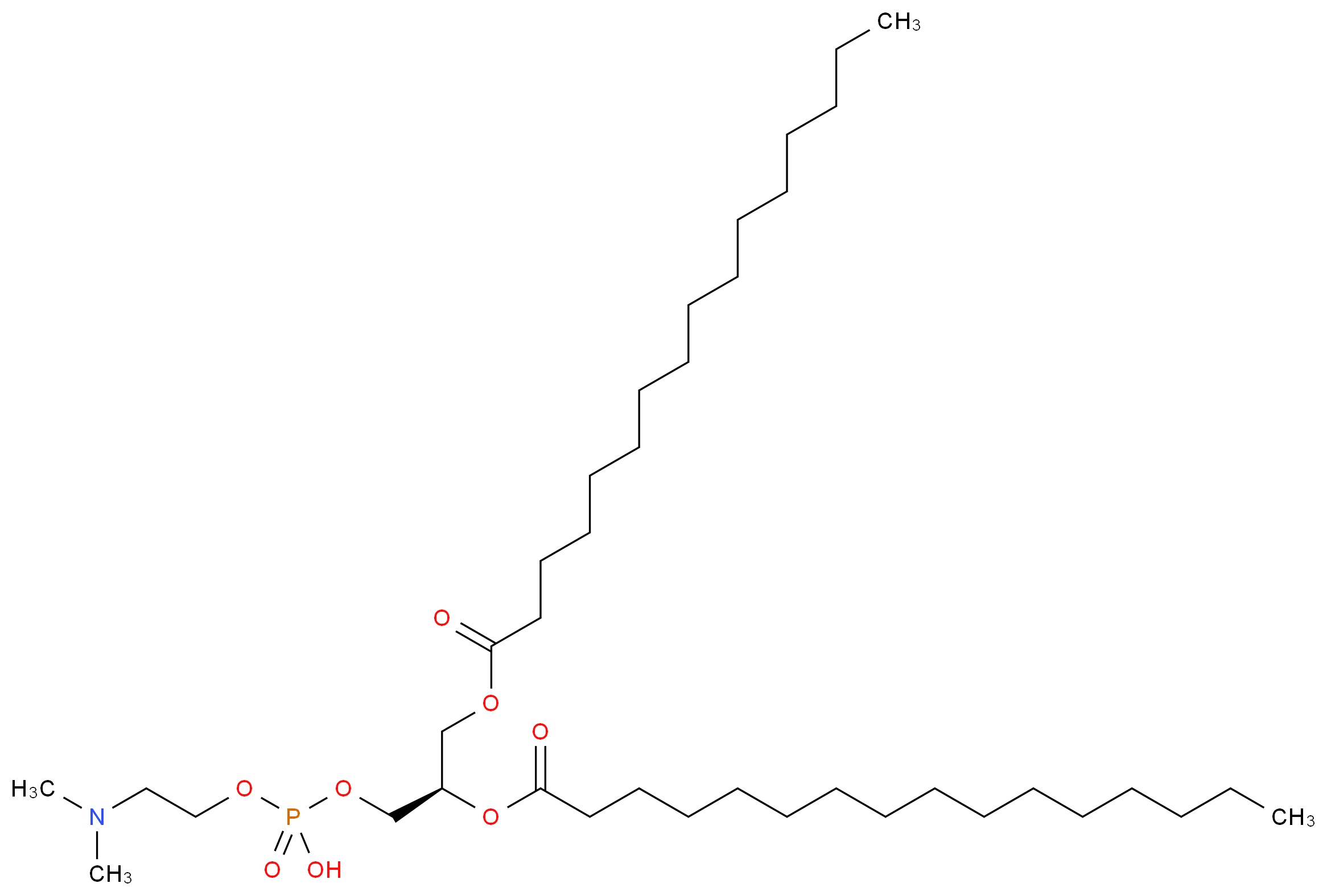 [(2R)-2,3-bis(hexadecanoyloxy)propoxy][2-(dimethylamino)ethoxy]phosphinic acid_分子结构_CAS_3922-61-0