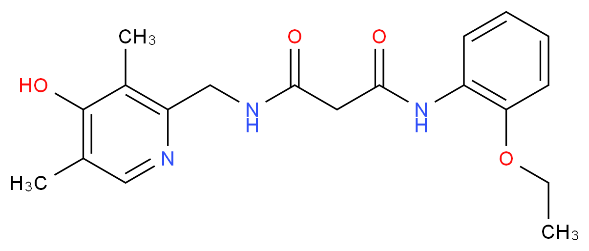 N-(2-ethoxyphenyl)-N'-[(4-hydroxy-3,5-dimethylpyridin-2-yl)methyl]malonamide_分子结构_CAS_)