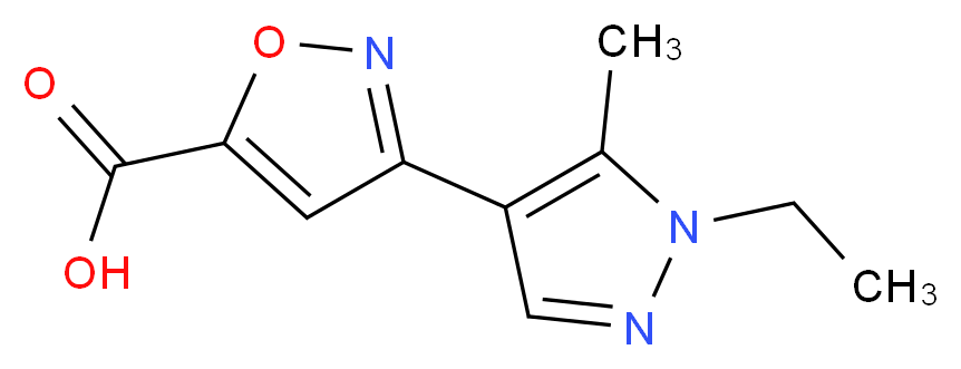 3-(1-Ethyl-5-methyl-1H-pyrazol-4-yl)-isoxazole-5-carboxylic acid_分子结构_CAS_)
