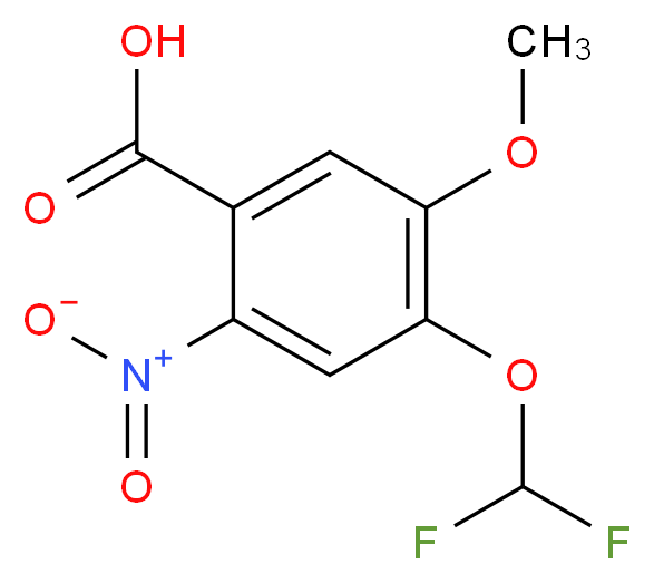 4-(difluoromethoxy)-5-methoxy-2-nitrobenzoic acid_分子结构_CAS_)