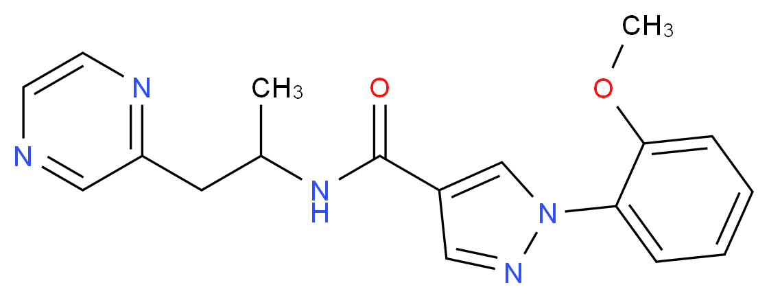 1-(2-methoxyphenyl)-N-[1-methyl-2-(2-pyrazinyl)ethyl]-1H-pyrazole-4-carboxamide_分子结构_CAS_)
