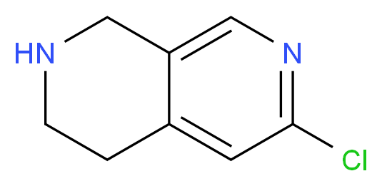 6-chloro-1,2,3,4-tetrahydro-2,7-naphthyridine_分子结构_CAS_1196151-85-5