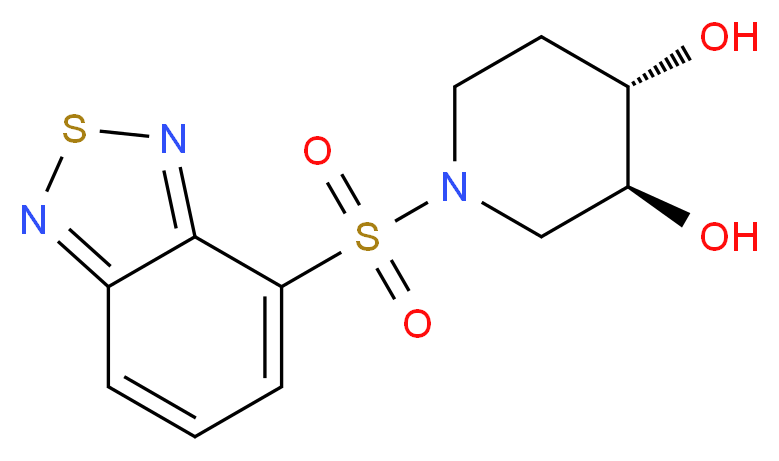(3S*,4S*)-1-(2,1,3-benzothiadiazol-4-ylsulfonyl)piperidine-3,4-diol_分子结构_CAS_)