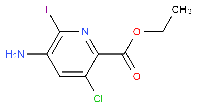 ethyl 5-amino-3-chloro-6-iodopyridine-2-carboxylate_分子结构_CAS_872355-66-3