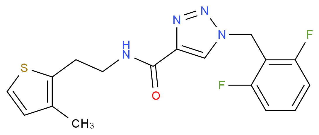 1-(2,6-difluorobenzyl)-N-[2-(3-methyl-2-thienyl)ethyl]-1H-1,2,3-triazole-4-carboxamide_分子结构_CAS_)