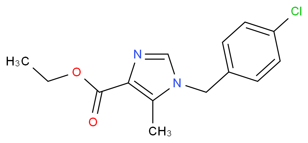 ethyl 1-[(4-chlorophenyl)methyl]-5-methyl-1H-imidazole-4-carboxylate_分子结构_CAS_208753-36-0