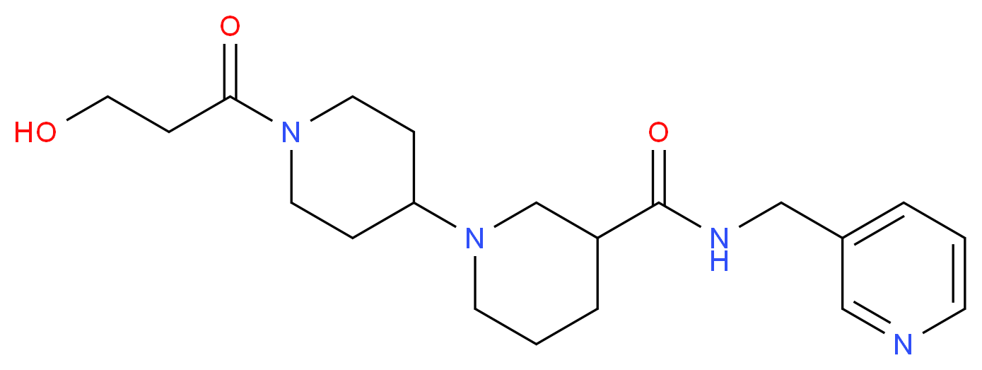 1'-(3-hydroxypropanoyl)-N-(pyridin-3-ylmethyl)-1,4'-bipiperidine-3-carboxamide_分子结构_CAS_)