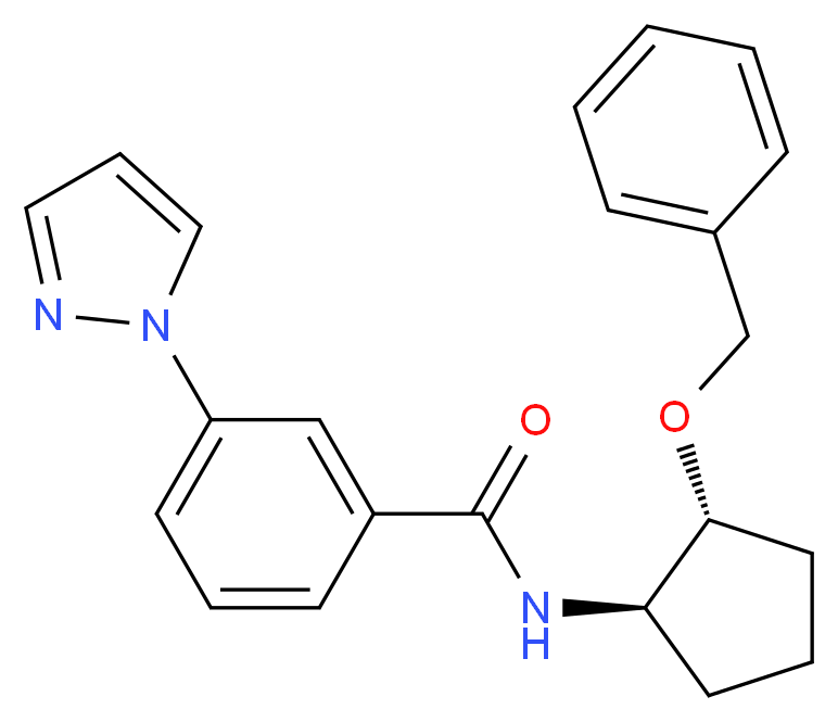 N-[(1R,2R)-2-(benzyloxy)cyclopentyl]-3-(1H-pyrazol-1-yl)benzamide_分子结构_CAS_)