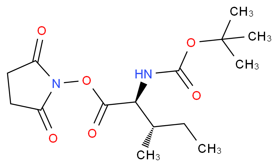 2,5-dioxopyrrolidin-1-yl (2S,3S)-2-{[(tert-butoxy)carbonyl]amino}-3-methylpentanoate_分子结构_CAS_3392-08-3