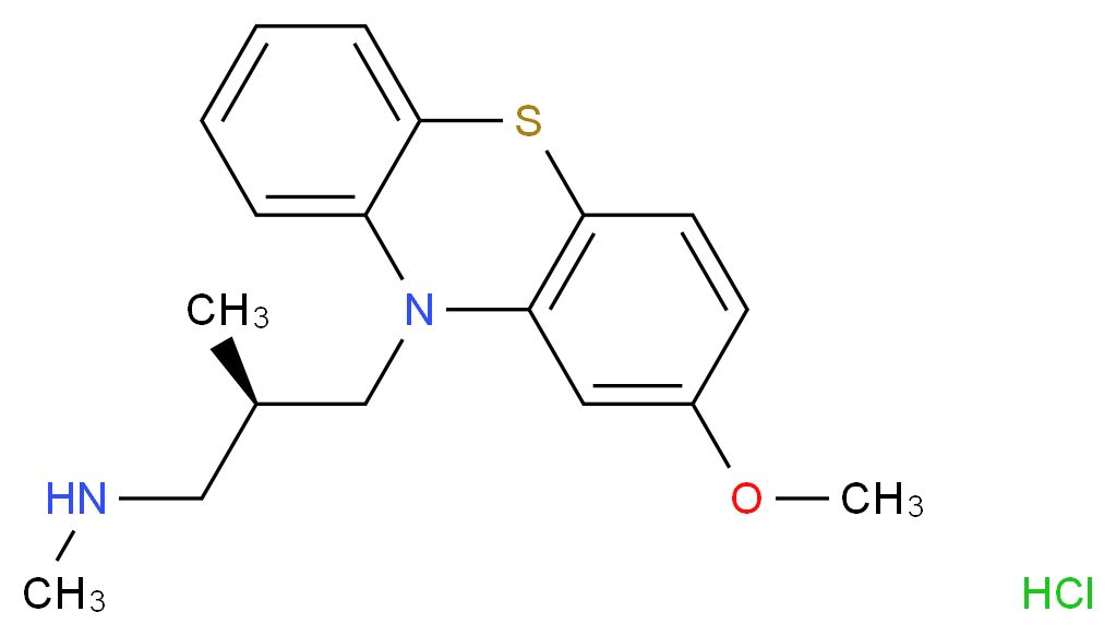 [(2R)-3-(2-methoxy-10H-phenothiazin-10-yl)-2-methylpropyl](methyl)amine hydrochloride_分子结构_CAS_61733-92-4