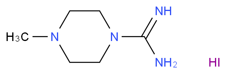 4-methyltetrahydro-1(2H)-pyrazinecarboximidamide hydroiodide_分子结构_CAS_77723-03-6)