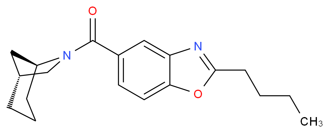 5-[(1R*,5S*)-6-azabicyclo[3.2.1]oct-6-ylcarbonyl]-2-butyl-1,3-benzoxazole_分子结构_CAS_)