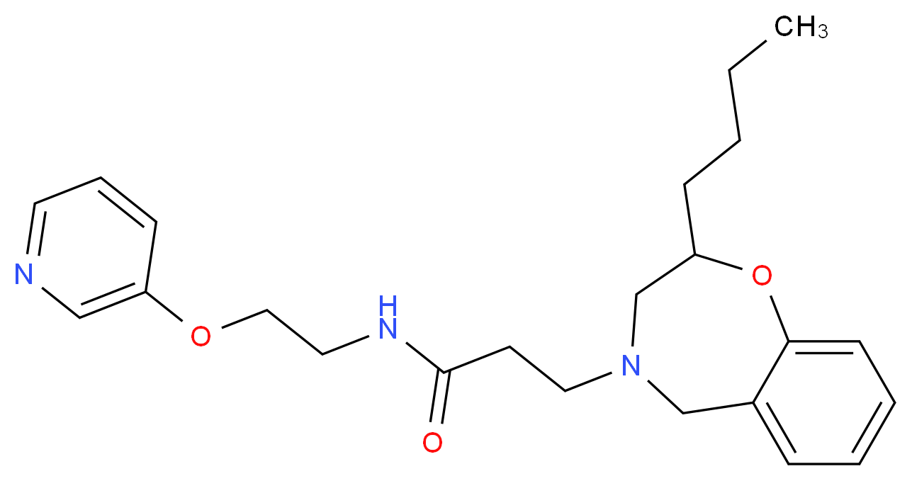 3-(2-butyl-2,3-dihydro-1,4-benzoxazepin-4(5H)-yl)-N-[2-(3-pyridinyloxy)ethyl]propanamide_分子结构_CAS_)