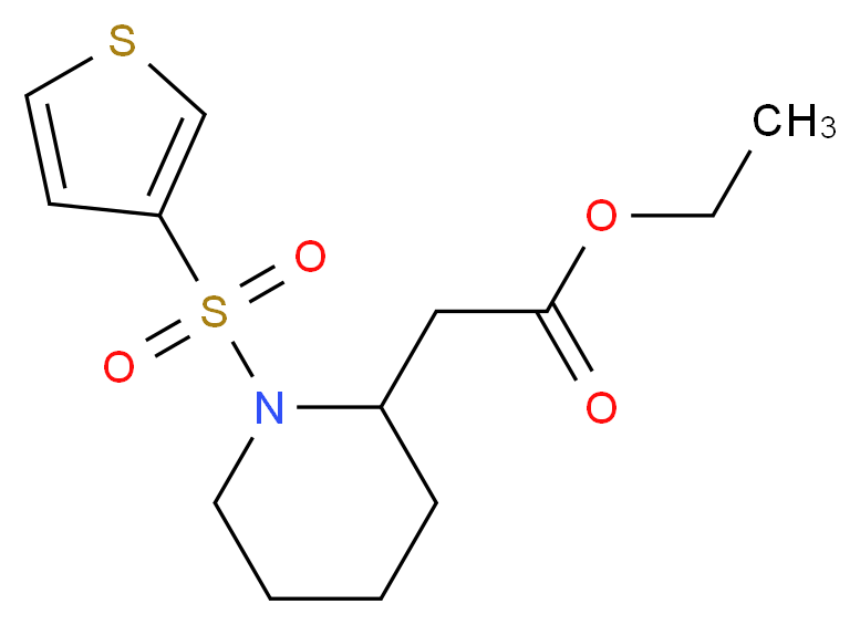 ethyl [1-(3-thienylsulfonyl)-2-piperidinyl]acetate_分子结构_CAS_)