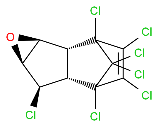 (2R,3S,5S,6R,7S)-1,6,8,9,10,11,11-heptachloro-4-oxatetracyclo[6.2.1.0<sup>2</sup>,<sup>7</sup>.0<sup>3</sup>,<sup>5</sup>]undec-9-ene_分子结构_CAS_1024-57-3