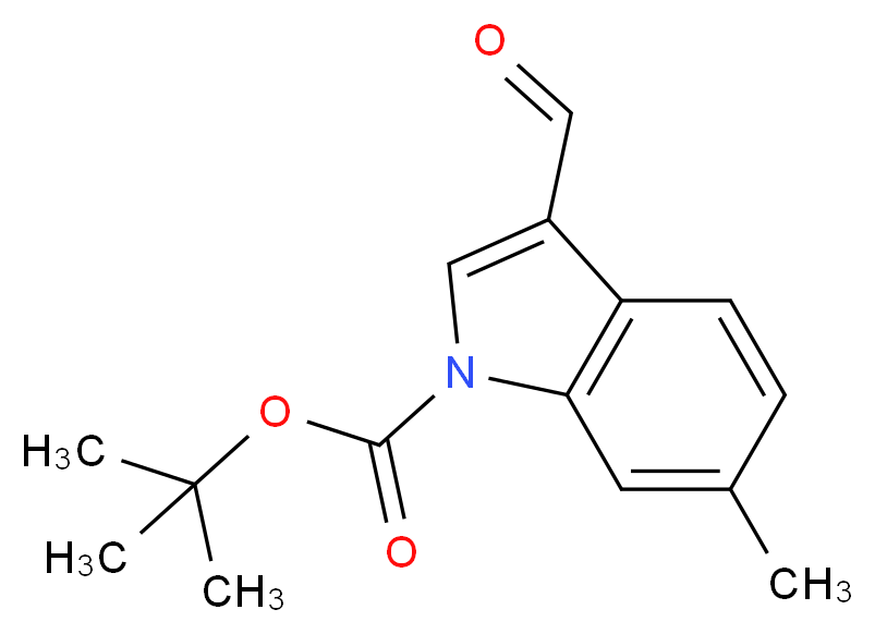1-Boc-6-Methyl-3-formylindole_分子结构_CAS_914348-95-1)