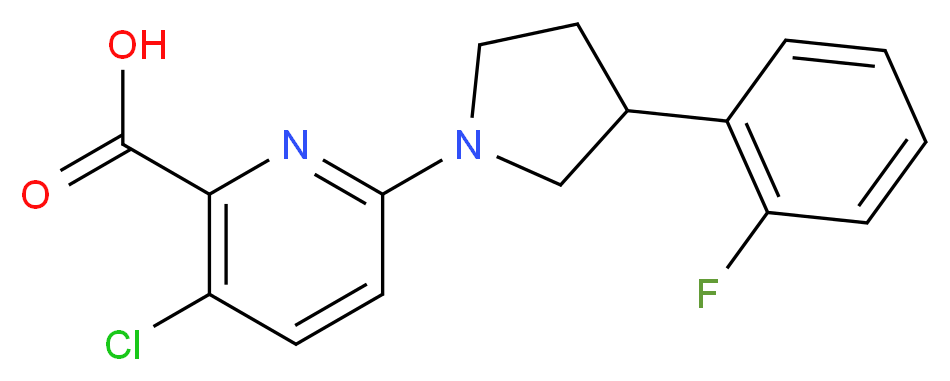 3-chloro-6-[3-(2-fluorophenyl)-1-pyrrolidinyl]-2-pyridinecarboxylic acid_分子结构_CAS_)