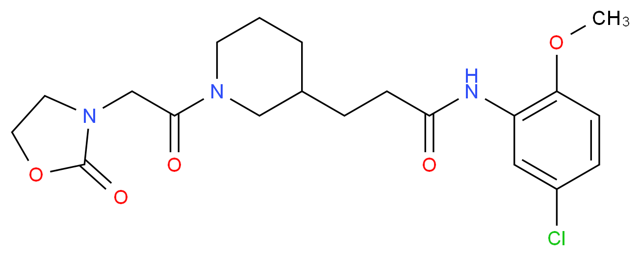 N-(5-chloro-2-methoxyphenyl)-3-{1-[(2-oxo-1,3-oxazolidin-3-yl)acetyl]-3-piperidinyl}propanamide_分子结构_CAS_)
